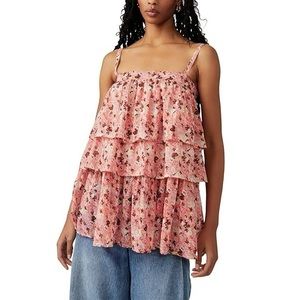 Free People Talia Tunic Pink Camisole Top Women New Size X Small Summer Vacation
